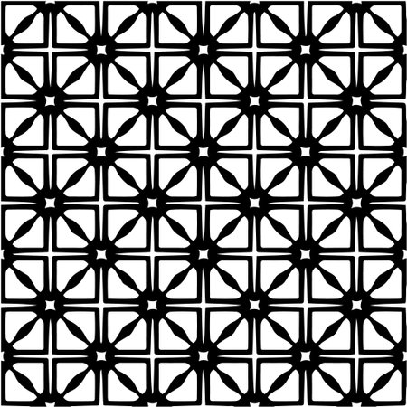 Geometric vector pattern with triangular elements. Seamless abstract ornament for wallpapers and backgrounds. Black and white colors.のイラスト素材