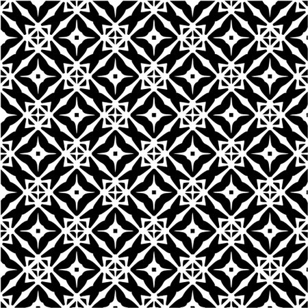 Geometric vector pattern with triangular elements. Seamless abstract ornament for wallpapers and backgrounds. Black and white colors.のイラスト素材