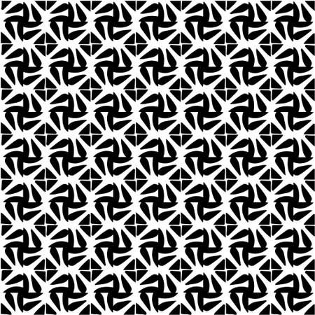 Geometric vector pattern with triangular elements. Seamless abstract ornament for wallpapers and backgrounds. Black and white colors.のイラスト素材