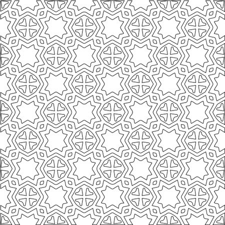 Geometric vector pattern with triangular elements. Seamless abstract ornament for wallpapers and backgrounds. Black and white colors.のイラスト素材