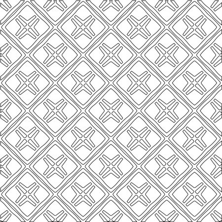 Geometric vector pattern with triangular elements. Seamless abstract ornament for wallpapers and backgrounds. Black and white colors.のイラスト素材
