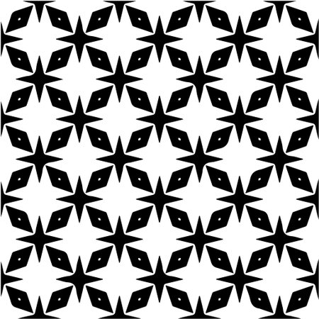 Geometric vector pattern with triangular elements. Seamless abstract ornament for wallpapers and backgrounds. Black and white colors.のイラスト素材
