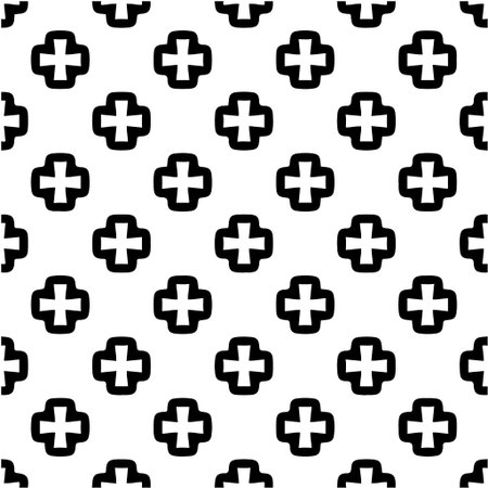 Geometric vector pattern with triangular elements. Seamless abstract ornament for wallpapers and backgrounds. Black and white colors.のイラスト素材