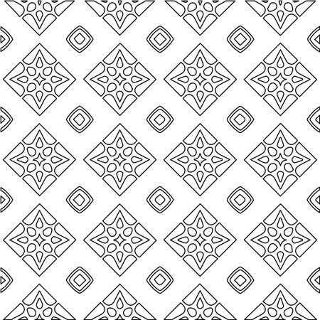 Geometric vector pattern with Black and white colors. Seamless abstract ornament for wallpapers and backgrounds.のイラスト素材