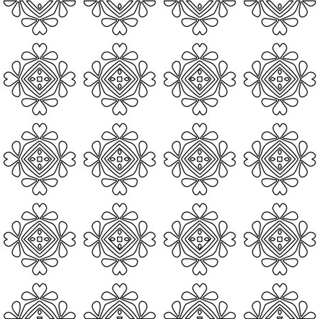 Geometric vector pattern with Black and white colors. Seamless abstract ornament for wallpapers and backgrounds.のイラスト素材