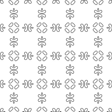 Geometric vector pattern with Black and white colors. Seamless abstract ornament for wallpapers and backgrounds.のイラスト素材