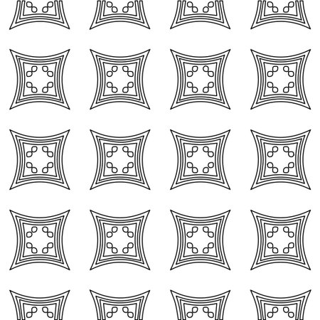 Geometric vector pattern with Black and white colors. Seamless abstract ornament for wallpapers and backgrounds.のイラスト素材