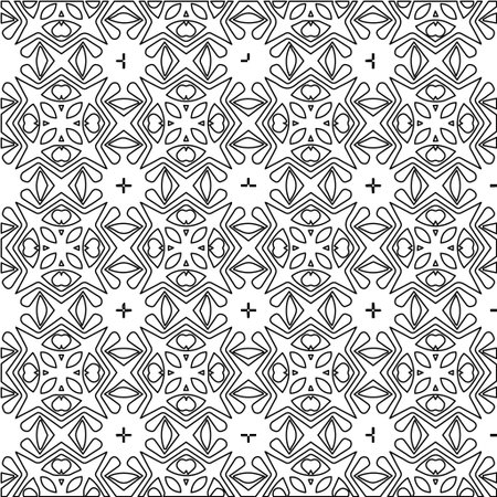 Geometric vector pattern with Black and white colors. Seamless abstract ornament for wallpapers and backgrounds.のイラスト素材