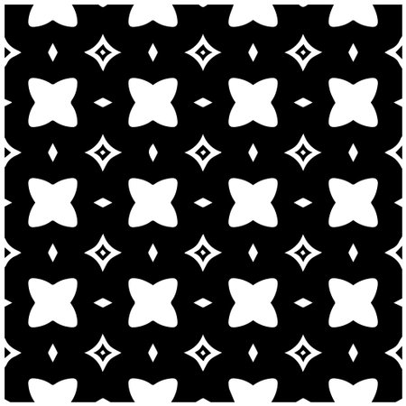 Geometric vector pattern with Black and white colors. Seamless abstract ornament for wallpapers and...