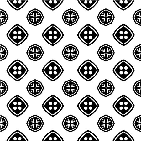 Geometric vector pattern with Black and white colors. Seamless abstract ornament for wallpapers and backgrounds.のイラスト素材