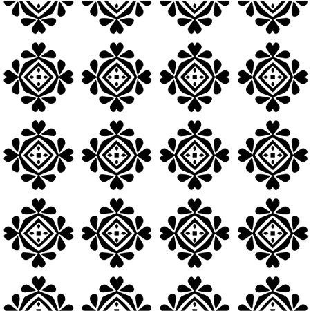 Geometric vector pattern with Black and white colors. Seamless abstract ornament for wallpapers and backgrounds.のイラスト素材