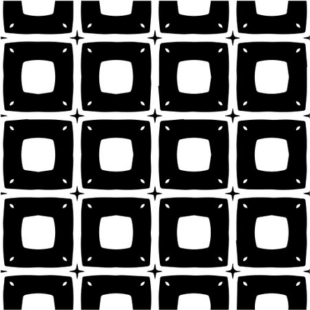 Geometric vector pattern with Black and white colors. Seamless abstract ornament for wallpapers and backgrounds.のイラスト素材