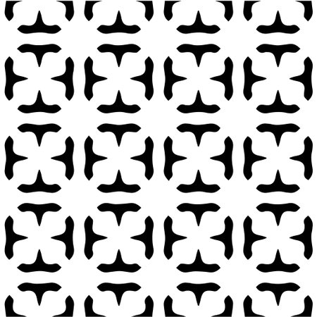 Geometric vector pattern with Black and white colors. Seamless abstract ornament for wallpapers and backgrounds.のイラスト素材