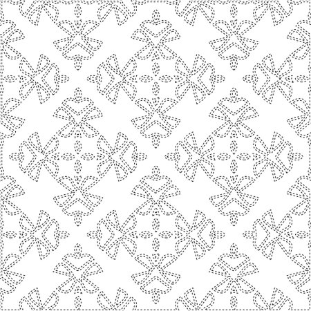 Geometric vector pattern with triangular elements. Seamless abstract ornament for wallpapers and backgrounds. Black and white colors.のイラスト素材