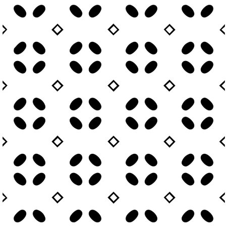 Geometric vector pattern with Black and white colors. Seamless abstract ornament for wallpapers and backgrounds.のイラスト素材