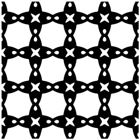 Geometric vector pattern with Black and white colors. Seamless abstract ornament for wallpapers and backgrounds.のイラスト素材
