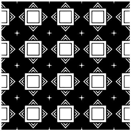 Geometric vector pattern with Black and white colors. Seamless abstract ornament for wallpapers and backgrounds.のイラスト素材