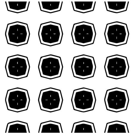 Geometric vector pattern with Black and white colors. Seamless abstract ornament for wallpapers and backgrounds.のイラスト素材