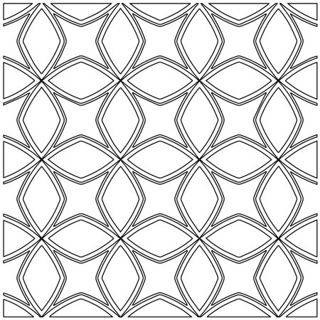 Geometric vector pattern with Black and white colors. Seamless abstract ornament for wallpapers and backgrounds.のイラスト素材