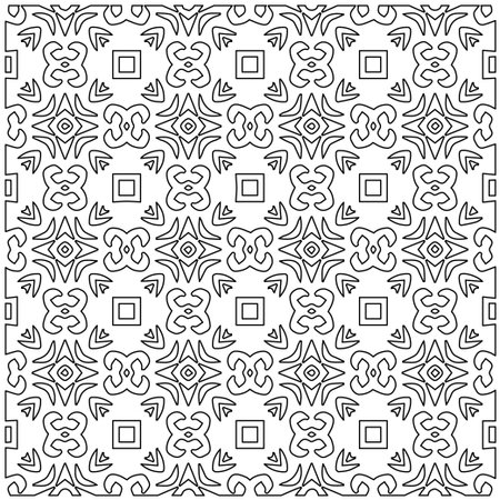 Geometric vector pattern with Black and white colors. Seamless abstract ornament for wallpapers and backgrounds.のイラスト素材