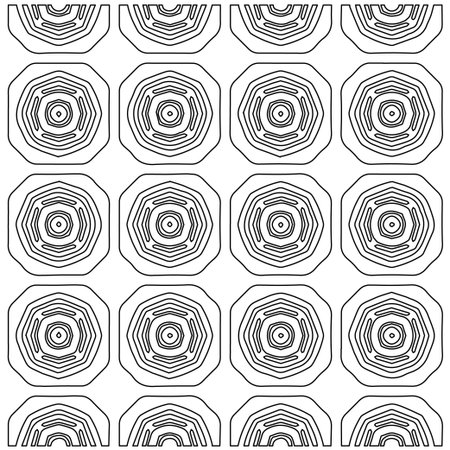 Geometric vector pattern with Black and white colors. Seamless abstract ornament for wallpapers and backgrounds.のイラスト素材