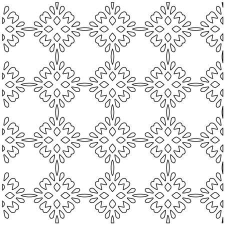 Geometric vector pattern with Black and white colors. Seamless abstract ornament for wallpapers and backgrounds.のイラスト素材