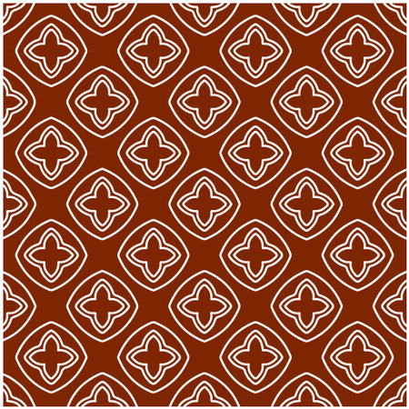 Geometric vector pattern with triangular elements. Seamless abstract ornament for wallpapers and backgrounds. red and white colors.のイラスト素材