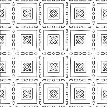 Geometric vector pattern with Black and white colors. abstract ornament for wallpapers and backgrounds.のイラスト素材