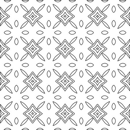 Geometric vector pattern with Black and white colors. abstract ornament for wallpapers and backgrounds.のイラスト素材
