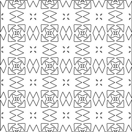 Geometric vector pattern with Black and white colors. abstract ornament for wallpapers and backgrounds.のイラスト素材