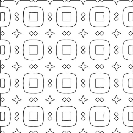 Geometric vector pattern with Black and white colors. abstract ornament for wallpapers and backgrounds.のイラスト素材