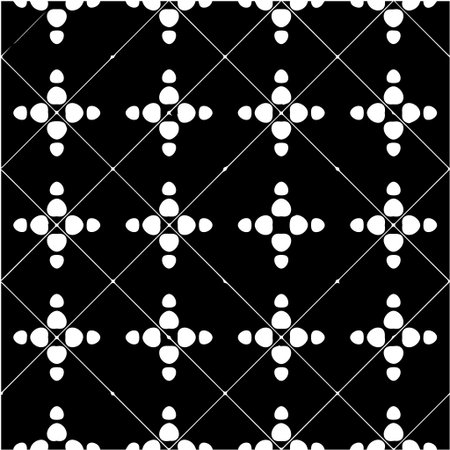 Geometric vector pattern with Black and white colors. Seamless abstract ornament for wallpapers and backgrounds.のイラスト素材