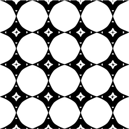 Geometric vector pattern with Black and white colors. Seamless abstract ornament for wallpapers and backgrounds.のイラスト素材