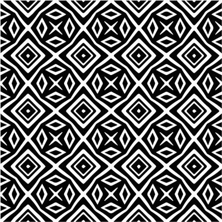 Geometric vector pattern with Black and white colors. Seamless abstract ornament for wallpapers and backgrounds.のイラスト素材