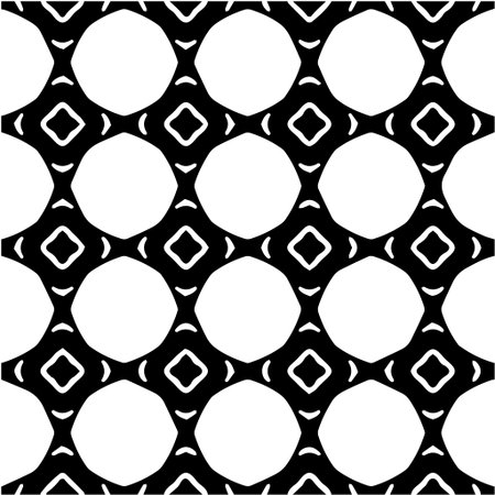 Geometric vector pattern with Black and white colors. Seamless abstract ornament for wallpapers and backgrounds.のイラスト素材