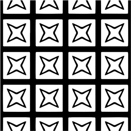 Geometric vector pattern with Black and white colors. Seamless abstract ornament for wallpapers and backgrounds.のイラスト素材