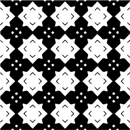 Geometric vector pattern with Black and white colors. Seamless abstract ornament for wallpapers and backgrounds.のイラスト素材