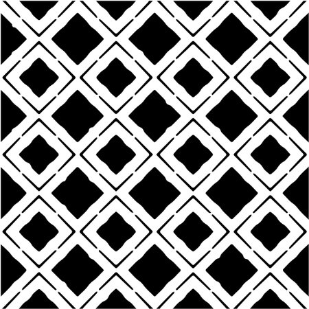 Geometric vector pattern with Black and white colors. Seamless abstract ornament for wallpapers and backgrounds.のイラスト素材