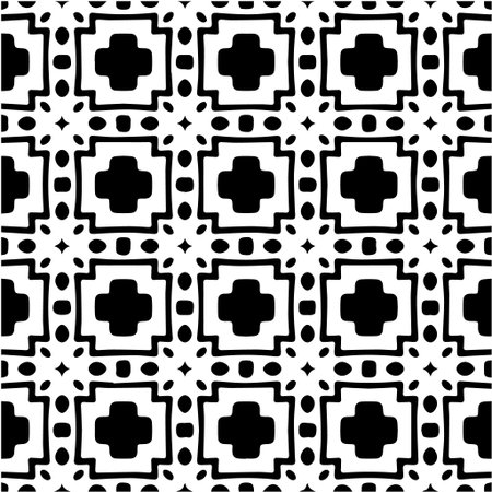 Geometric vector pattern with Black and white colors. Seamless abstract ornament for wallpapers and backgrounds.のイラスト素材