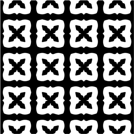 Geometric vector pattern with Black and white colors. Seamless abstract ornament for wallpapers and backgrounds.のイラスト素材