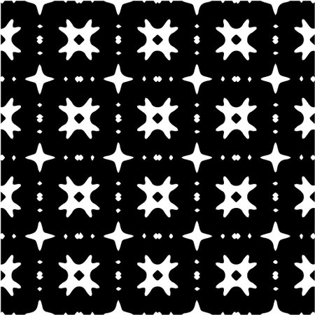 Geometric vector pattern with Black and white colors. Seamless abstract ornament for wallpapers and backgrounds.のイラスト素材