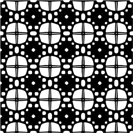 Geometric vector pattern with Black and white colors. Seamless abstract ornament for wallpapers and backgrounds.のイラスト素材