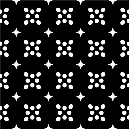 Geometric vector pattern with Black and white colors. Seamless abstract ornament for wallpapers and backgrounds.のイラスト素材