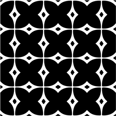 Geometric vector pattern with Black and white colors. Seamless abstract ornament for wallpapers and backgrounds.のイラスト素材