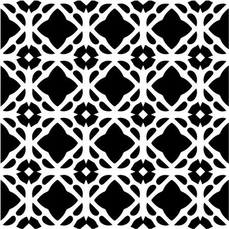 Geometric vector pattern with Black and white colors. Seamless abstract ornament for wallpapers and backgrounds.のイラスト素材