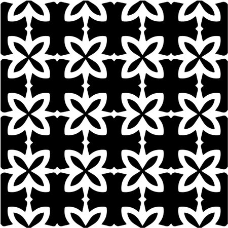 Geometric vector pattern with Black and white colors. Seamless abstract ornament for wallpapers and backgrounds.のイラスト素材