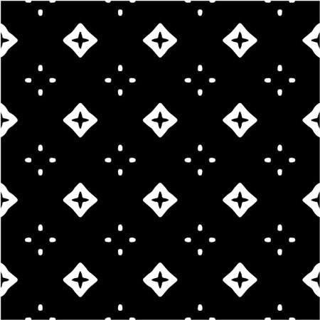 Geometric vector pattern with Black and white colors. Seamless abstract ornament for wallpapers and backgrounds.のイラスト素材