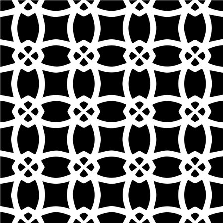 Geometric vector pattern with Black and white colors. Seamless abstract ornament for wallpapers and backgrounds.のイラスト素材