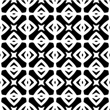 Geometric vector pattern with Black and white colors. Seamless abstract ornament for wallpapers and backgrounds.のイラスト素材