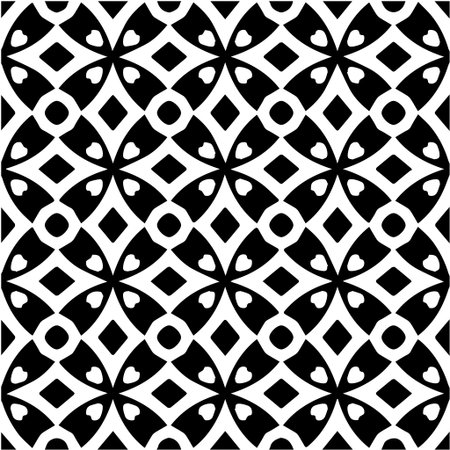 Geometric vector pattern with Black and white colors. Seamless abstract ornament for wallpapers and backgrounds.のイラスト素材